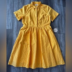 NWT Timeless London Harlow Cotton Eyelet Midi Dress Wo’s 14 Lined Pockets Summer